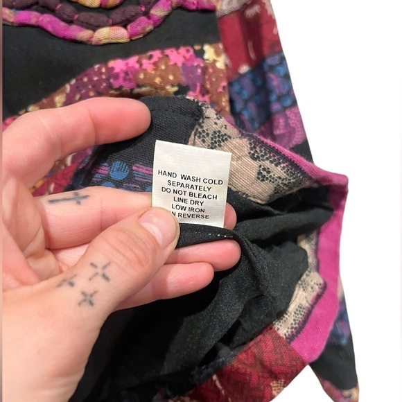 Choices Size Medium Zipup Jacket multiColorful Striped Long Sleeved Floral Coat - Picture 7 of 7